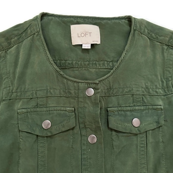 LOFT Petite Army Green Utility Jacket XSP - Picture 3 of 3